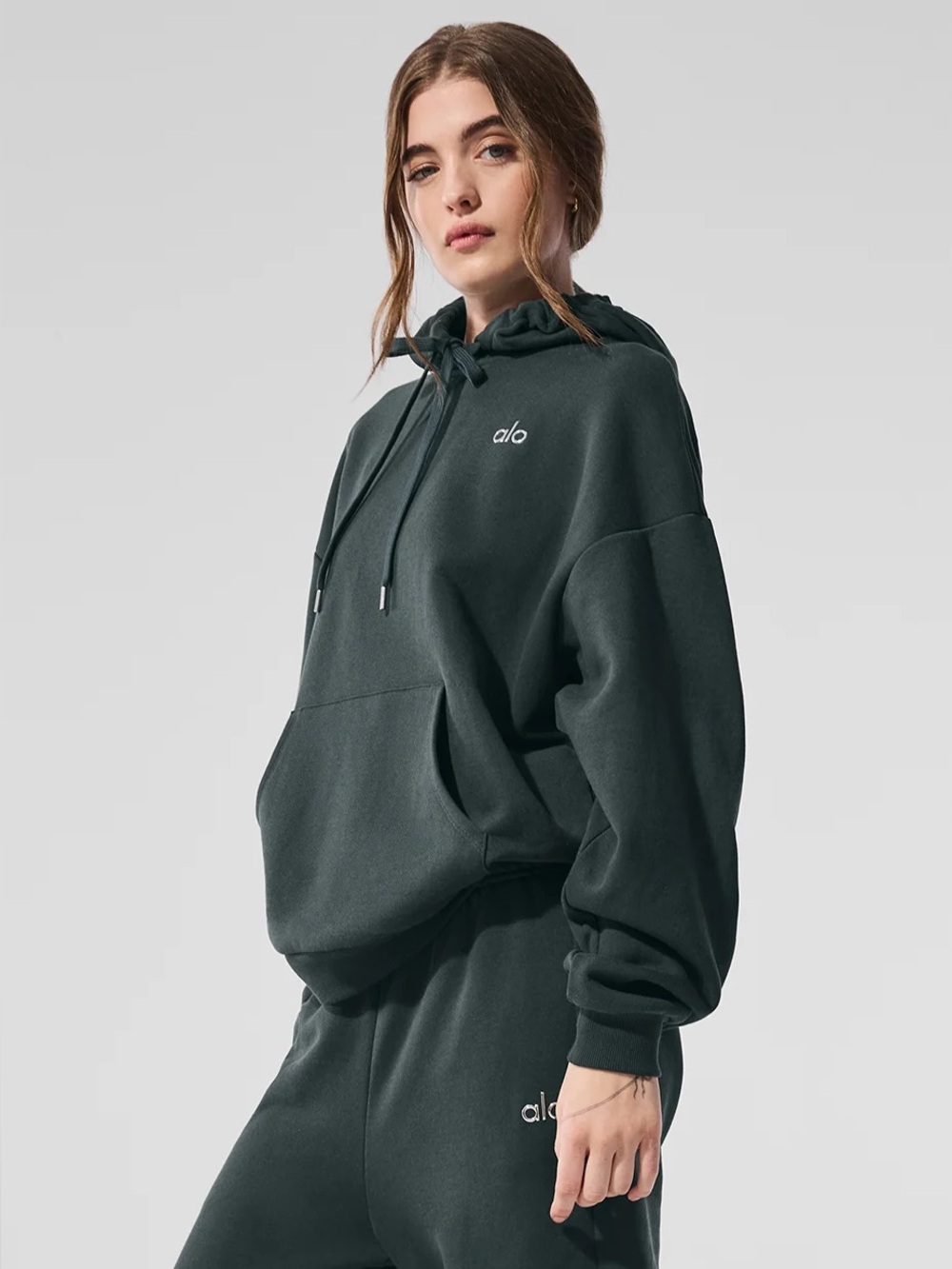 Alo Accolade Hoodie Charcoal Green